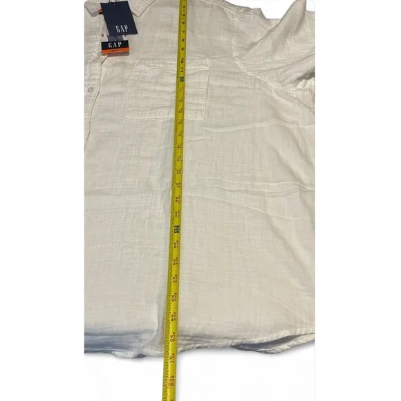 GAP White XXL Long-Sleeve Button-Up Shirt With Front Pockets For Women - Picture 10 of 12